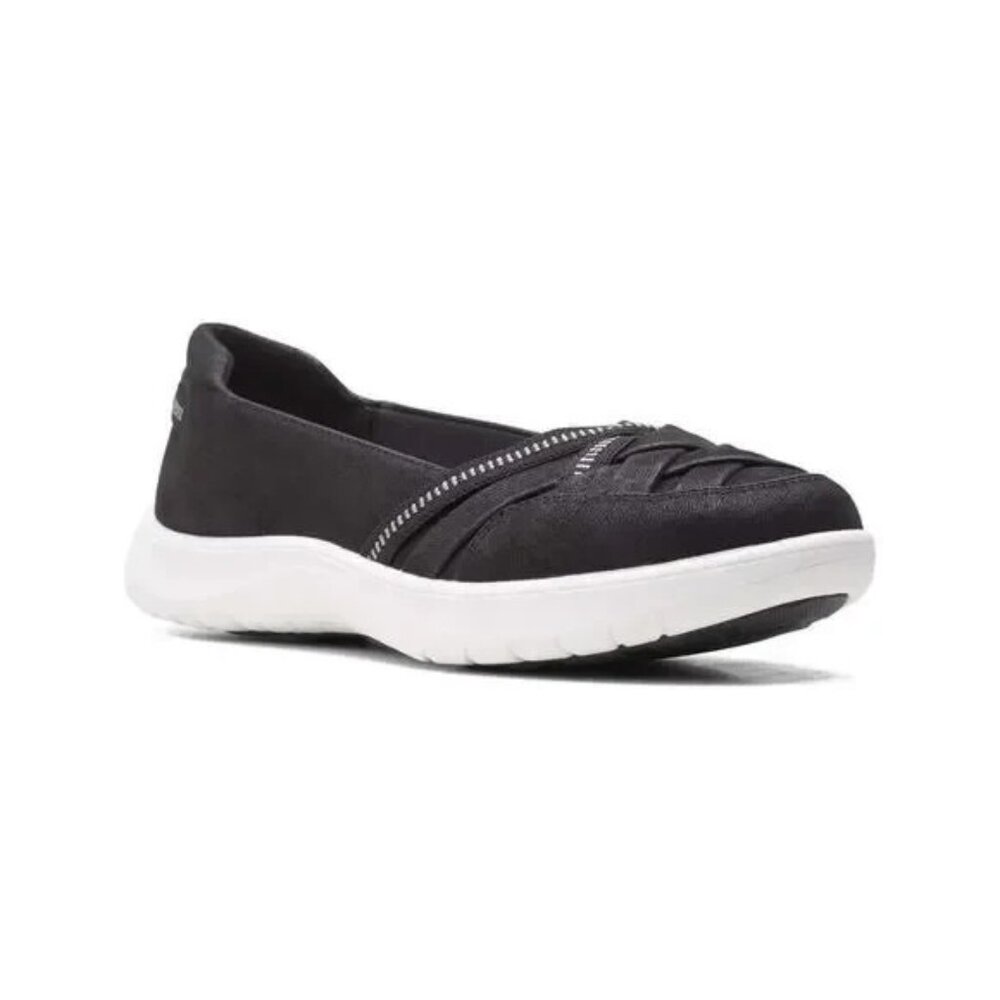 Clark’s Cloudsteppers Adella Poppy Shoes NEW Size 9.5 N Black Flats Comfort